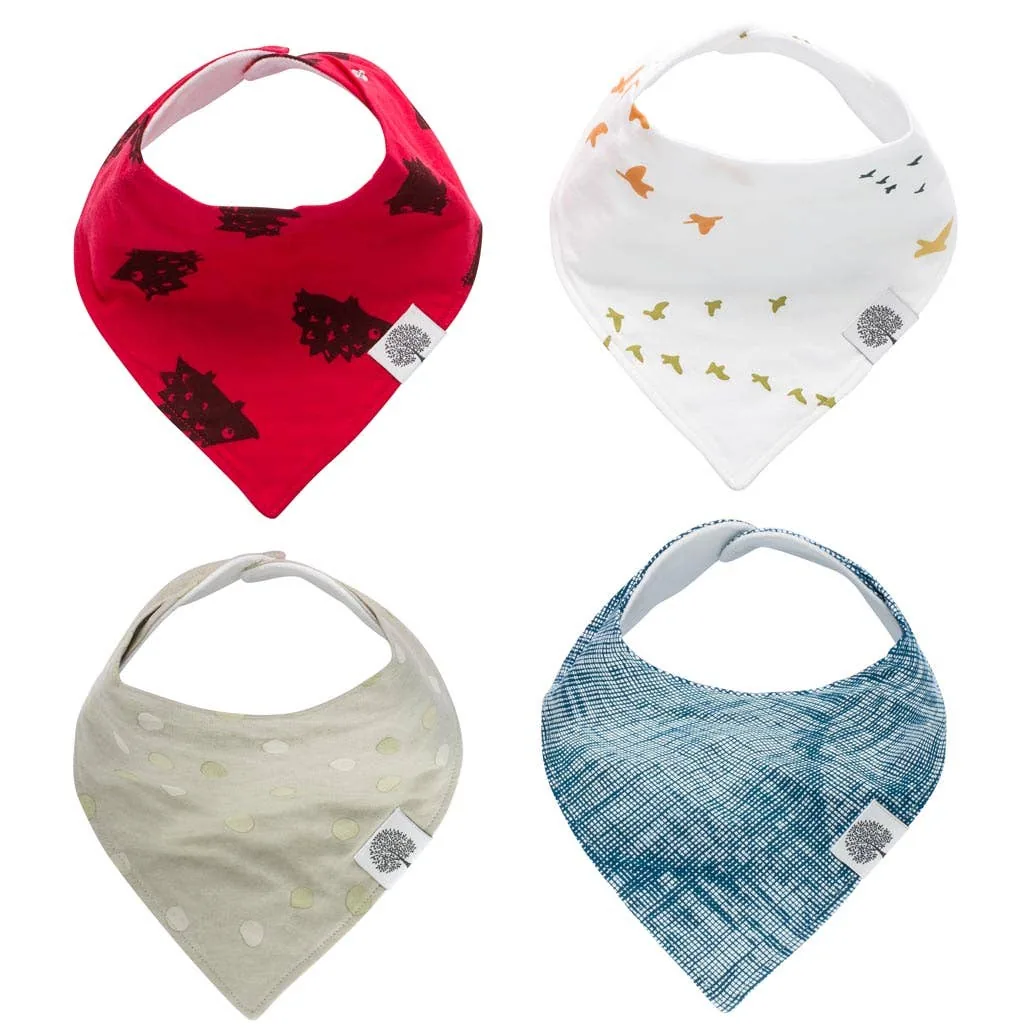 Vier gemusterte Bandana-Lätzchen von Parker Baby Co.